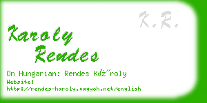 karoly rendes business card